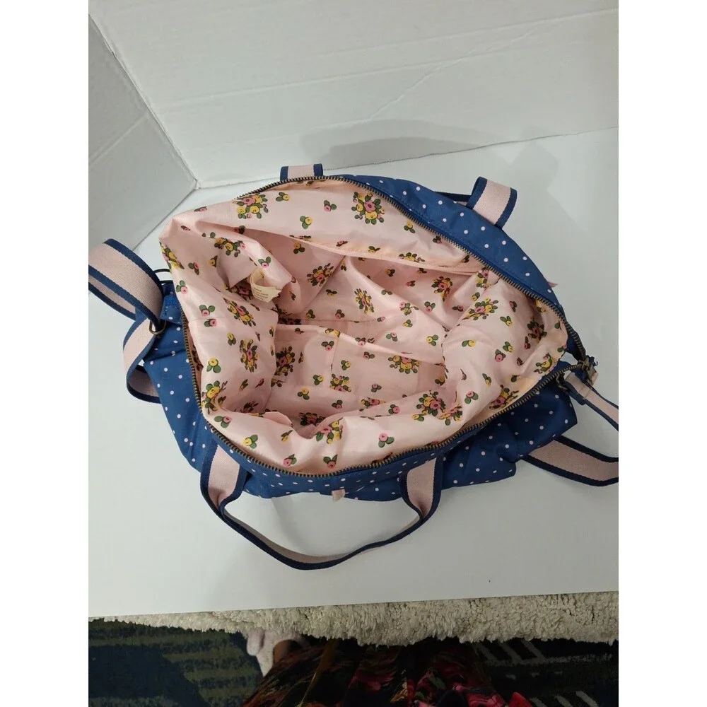 Matilda Jane The Essentials Diaper Bag Tote Navy Pink Polka Dot Travel Baby